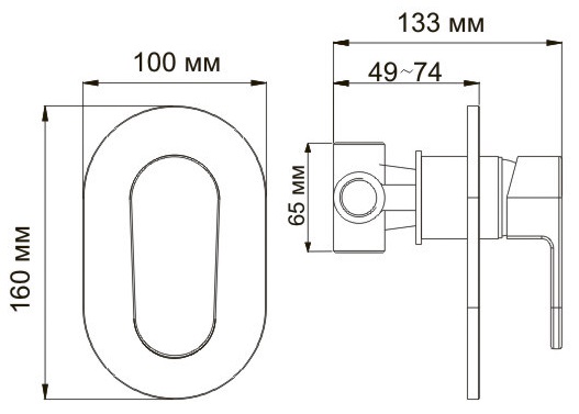 Смеситель WasserKRAFT DONAU 5351 для душа скрытого монтажа (встраиваемый)