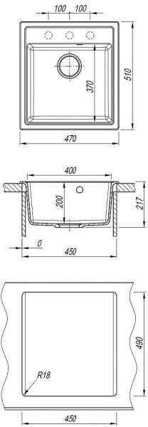 Мойка кухонная из литьевого мрамора Dr. Gans НИКА 470 25.070.B0470.402 47*51 см. дюна