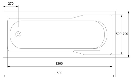 Ванна акриловая Cersanit SANTANA 63349 150x70 см. 
