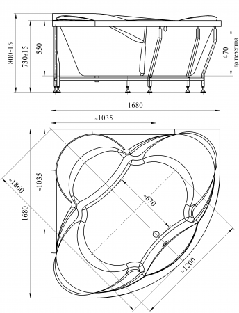 Ванна акриловая Radomir ФИЛАДЕЛЬФИЯ   