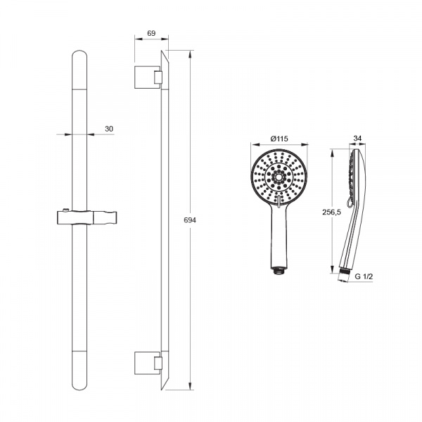 Гарнитур душевой IDDIS  MIRST5Fi16  
