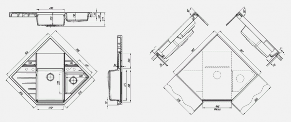 Мойка кухонная керамогранитная Florentina БОМБЕЙ 20.375.J0900.306 90*61 см. капучино