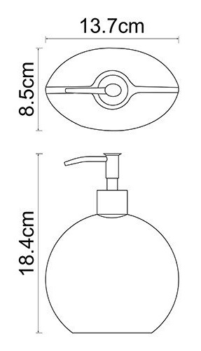Дозатор жидкого мыла настольный WasserKRAFT EIDER K-33399   Дозатор жидкого мыла настольный WasserKRAFT EIDER K-33399
