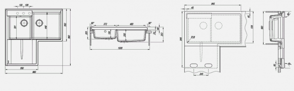 Мойка кухонная керамогранитная Florentina АДРИЯ 20.380.L0960.105 96*96 см. коричневый