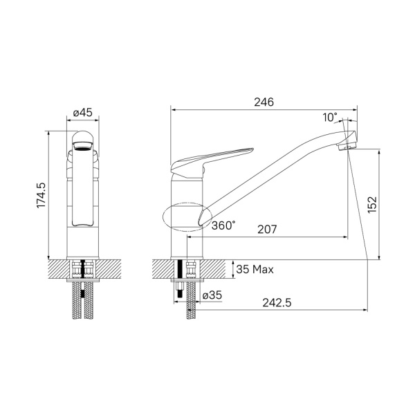 Смеситель IDDIS MALE MALBN00i05 для кухонной мойки  Смеситель IDDIS MALE MALBN00i05 для кухонной мойки