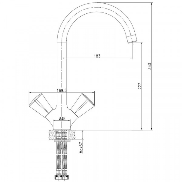 Смеситель IDDIS BOUNCE BOUSBJ0i05 для кухонной мойки  Смеситель IDDIS BOUNCE BOUSBJ0i05 для кухонной мойки