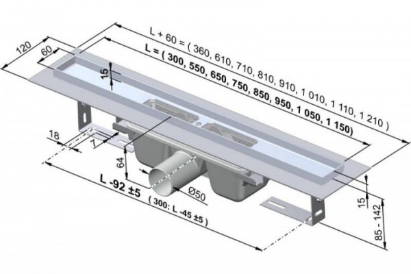 Душевой канал Alcaplast  APZ1-550   Душевой канал Alcaplast  APZ1-550