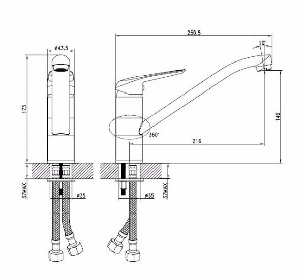 Смеситель IDDIS MALE MALSB00i05 для кухонной мойки 